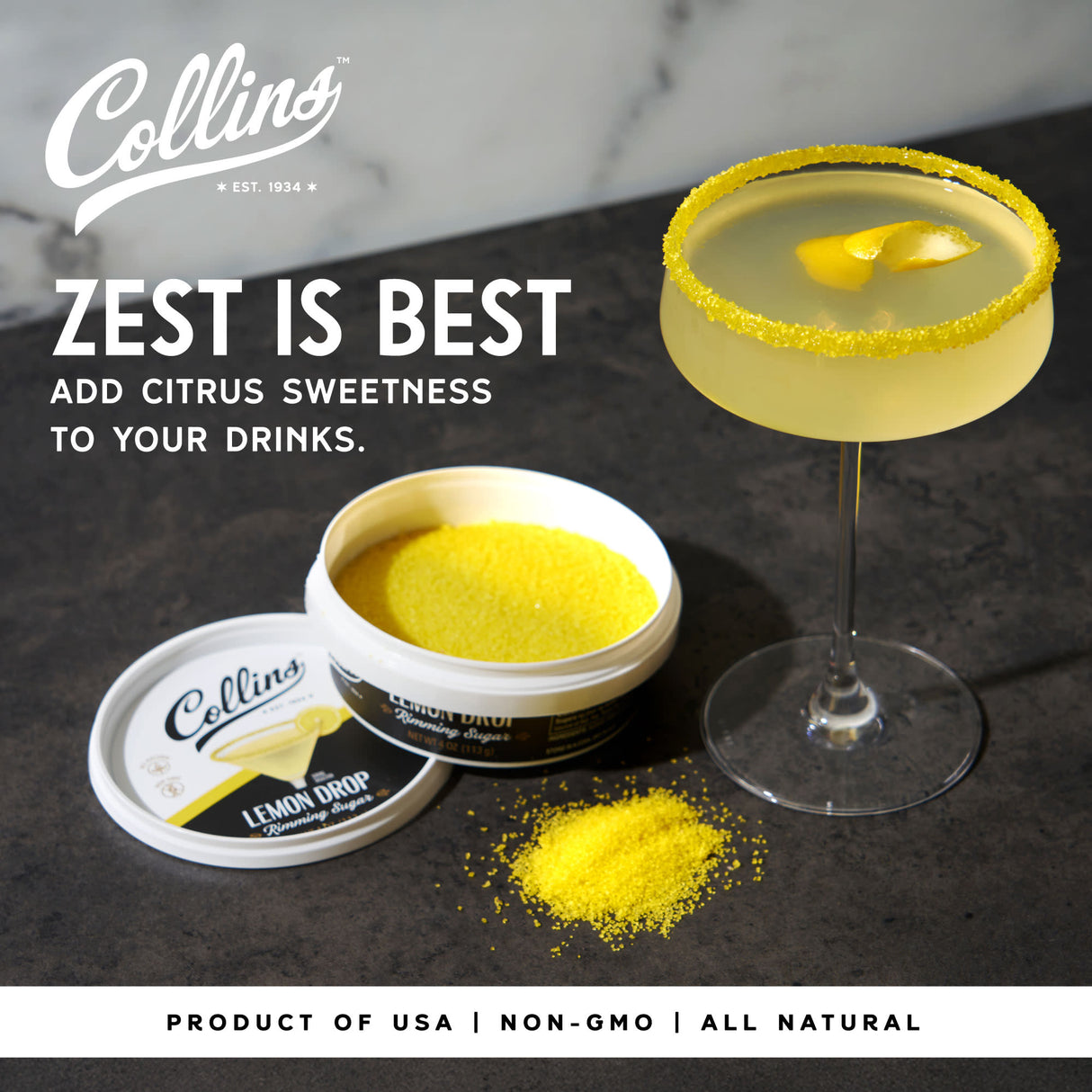 Lemon Drop Rimming Sugar, 4 oz
