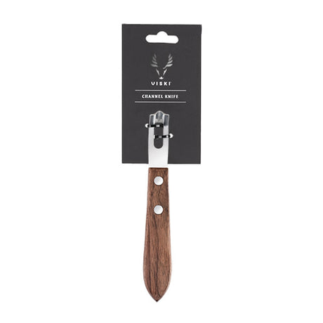 Viski Professional Channel Knife with Walnut Wood Handle