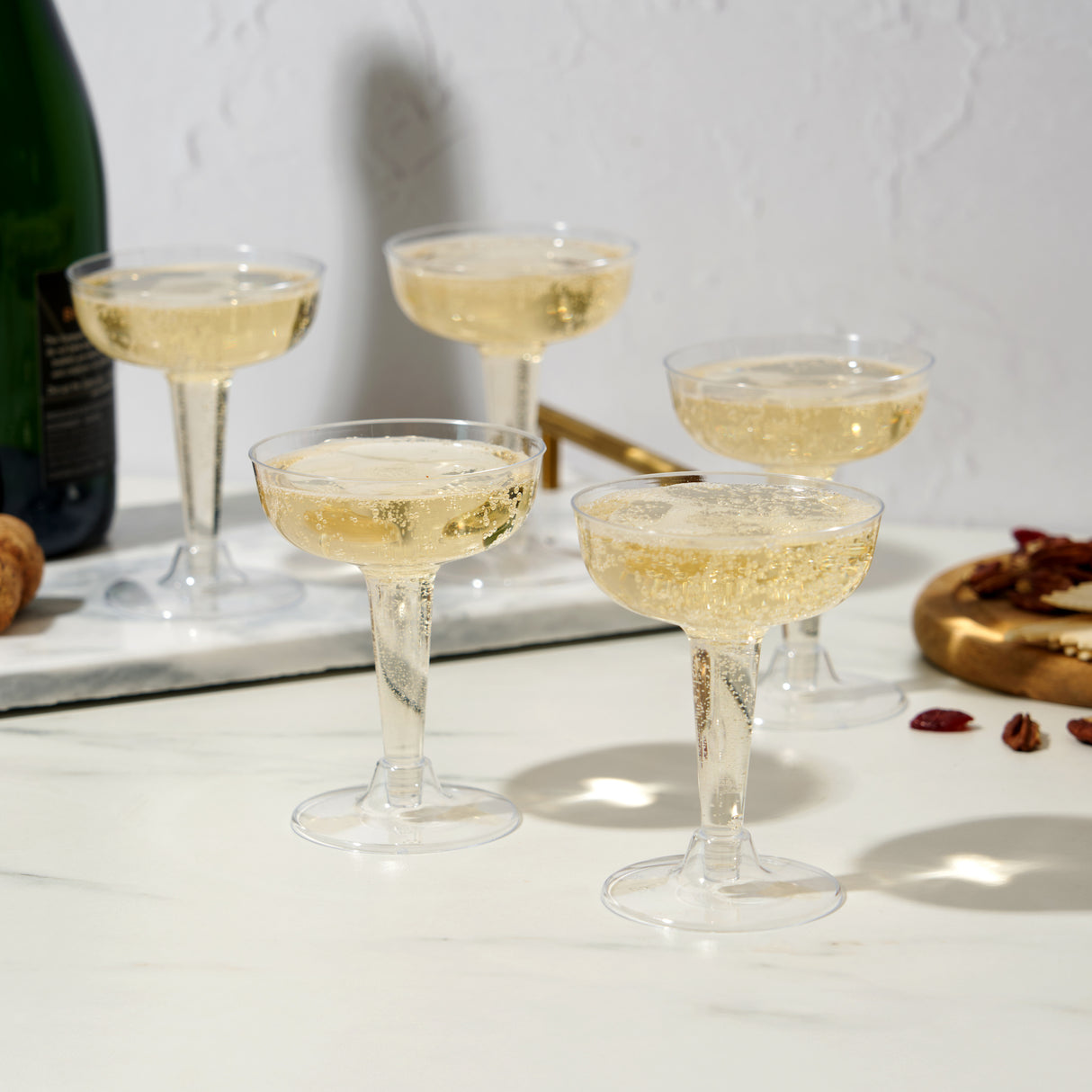 Party 5 oz Plastic Champagne Coupes in Clear, Set of 20
