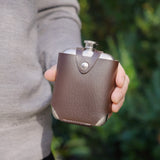 Flask and Traveling Case in Stainless Steel