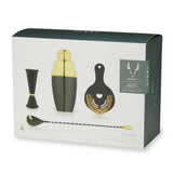 Deco 4-Piece Barware Set in Gold & Black