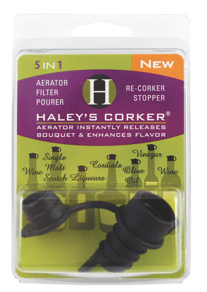 Haley's Corker 5-in-1 Pourer in Black