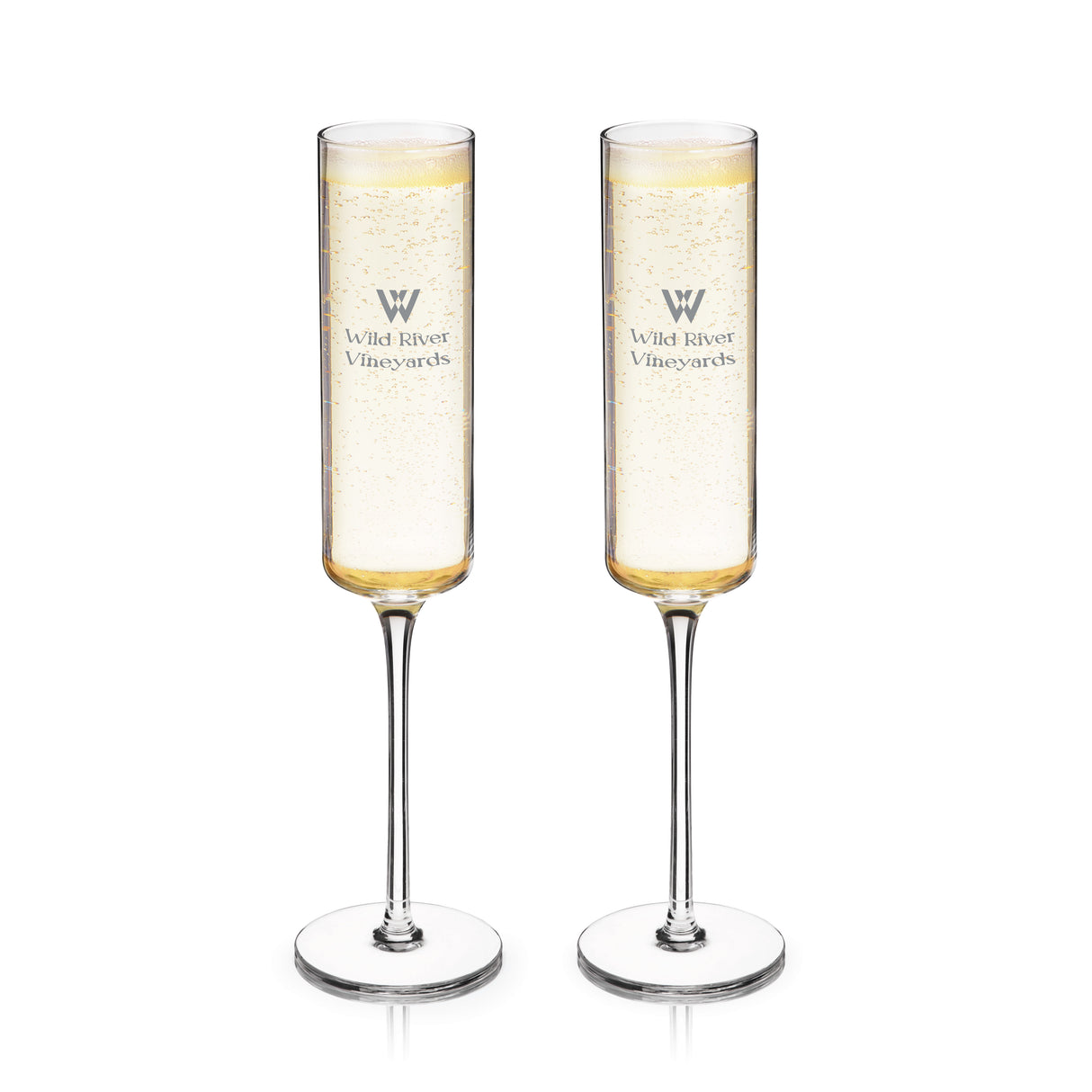 Laurel Crystal Champagne Flutes, Set of 2