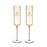 Laurel Crystal Champagne Flutes, Set of 2