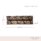 Wall Mounted Metal & Wood 4-Bottle Wine Rack