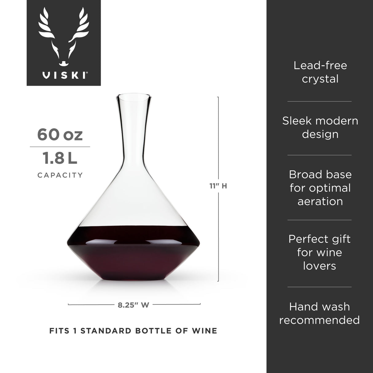 Raye Crystal Angled Wine Decanter