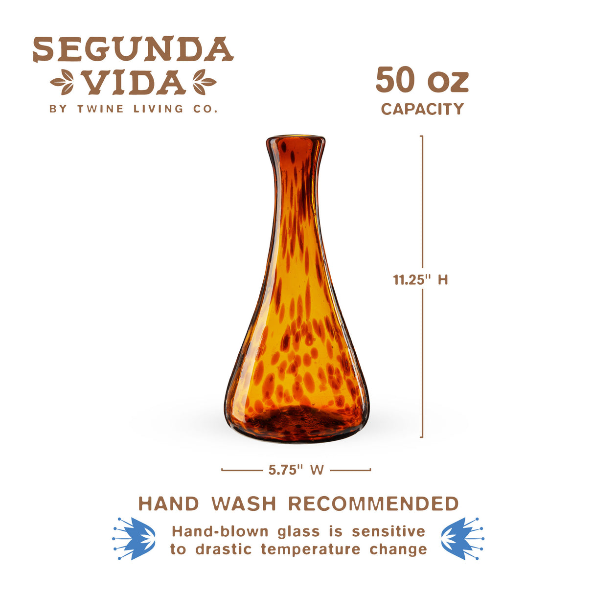 Segunda Vida Tortuga Recycled Wine Decanter