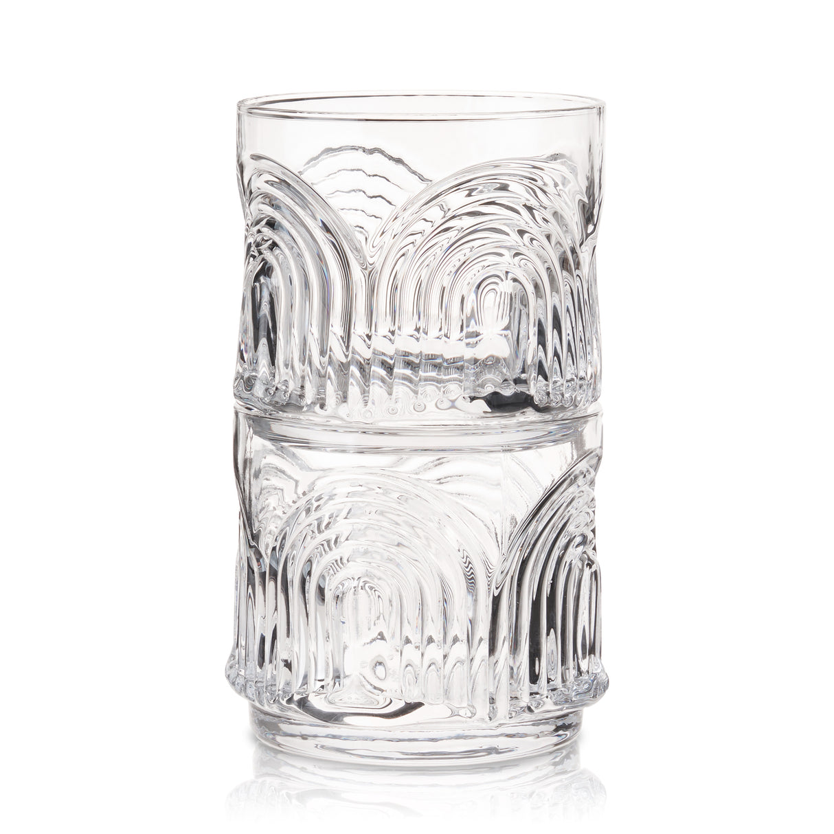 Deco Beau Crystal Lowball Tumblers, Set of 2