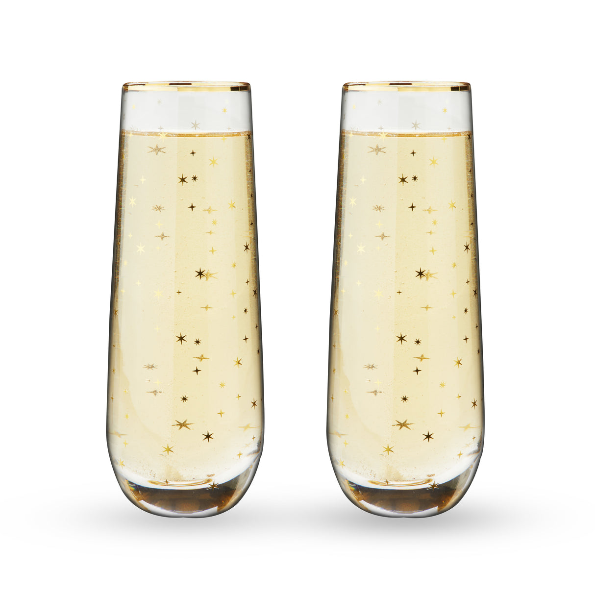 Starlight Stemless Champagne Flutes, Set of 2