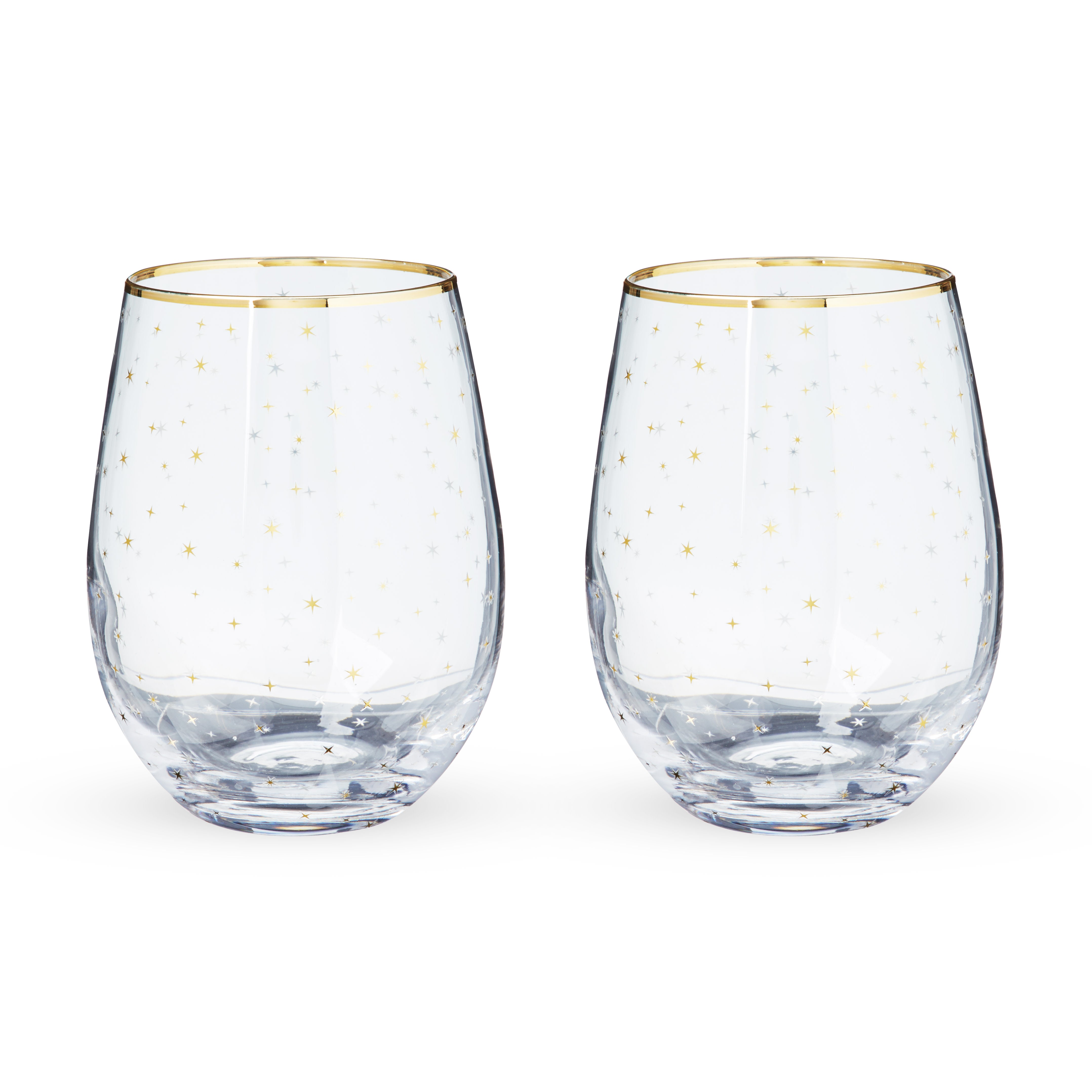 Starlight Stemless Wine Glasses, Set of 2 - Thumbnail 2