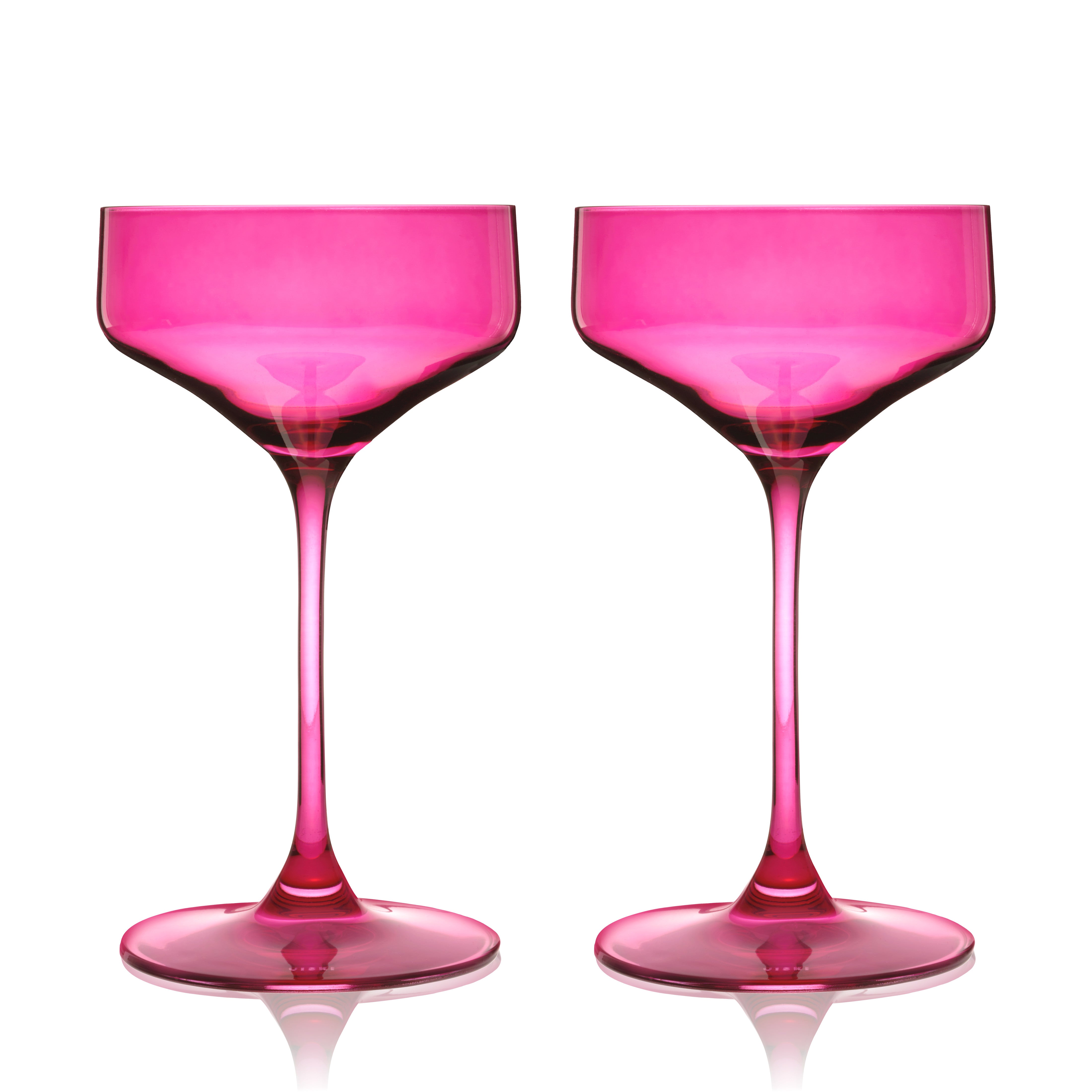 Reserve Nouveau Crystal Coupe Glasses in Berry Set of 2 - Thumbnail 4