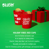 Holiday Vibes Red Cups, Set of 12