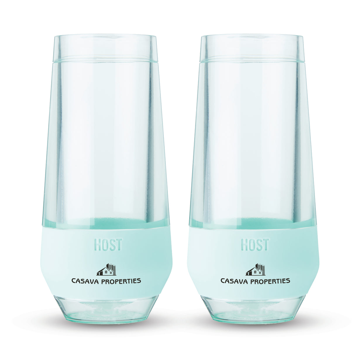 Champagne FREEZE Cooling Cup in Tinted Seafoam, Set of 2