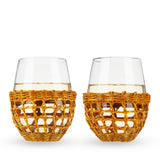 Island Stemless Wine Glasses, Set of 2