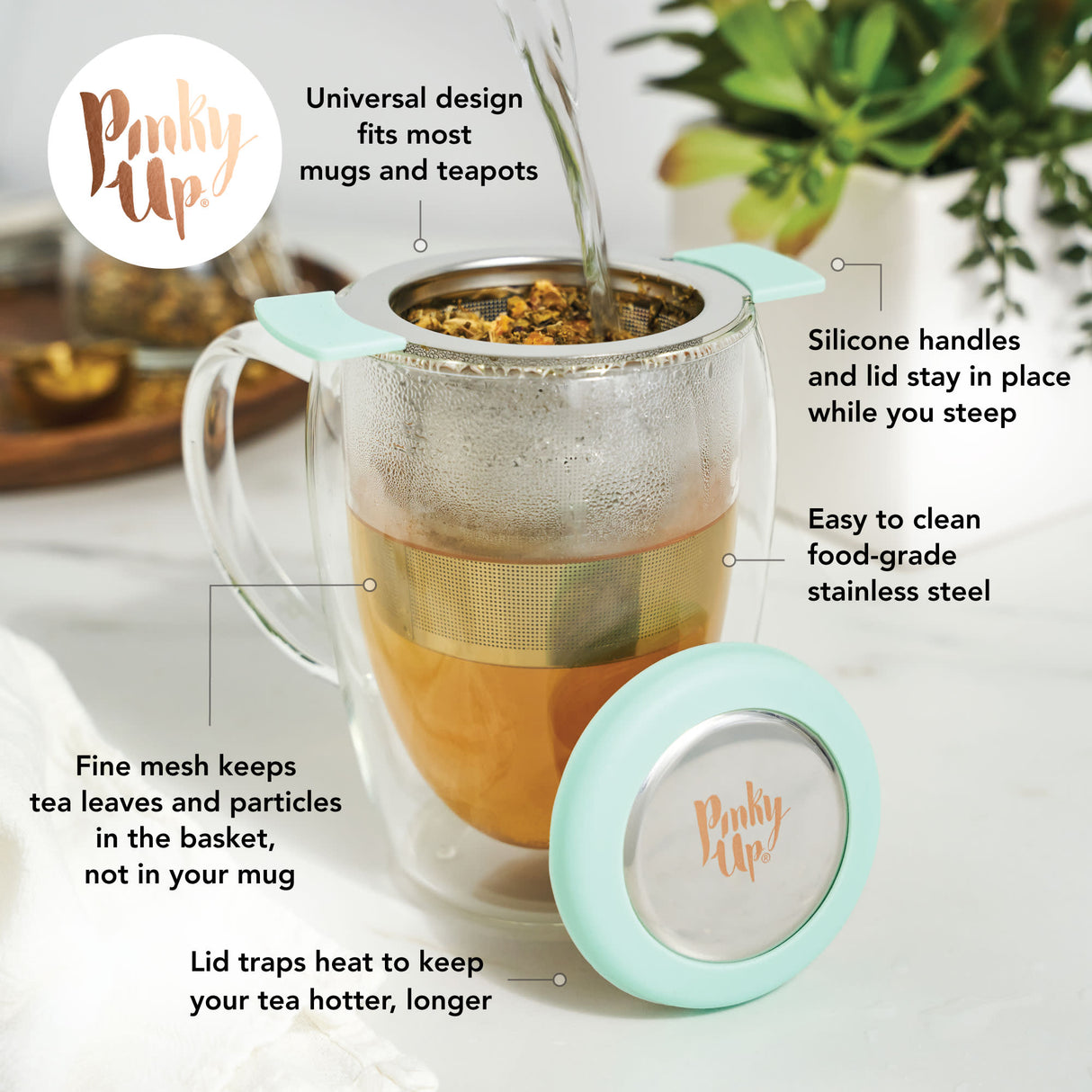 Erin Universal Tea Infuser in Turquoise