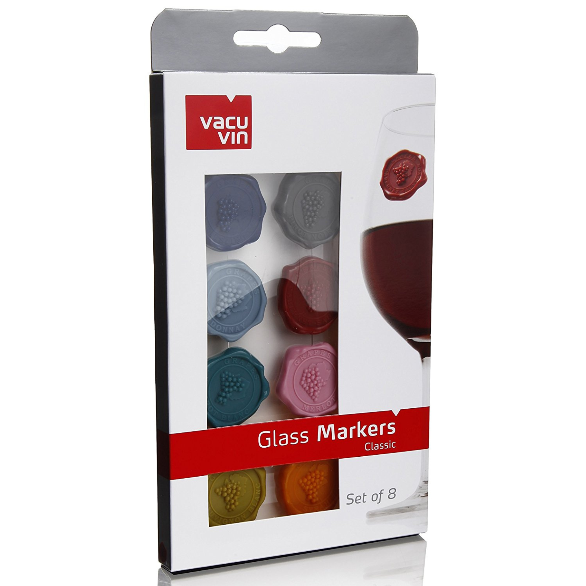 Vacu Vin Wine Glass Markers (Set of 8)