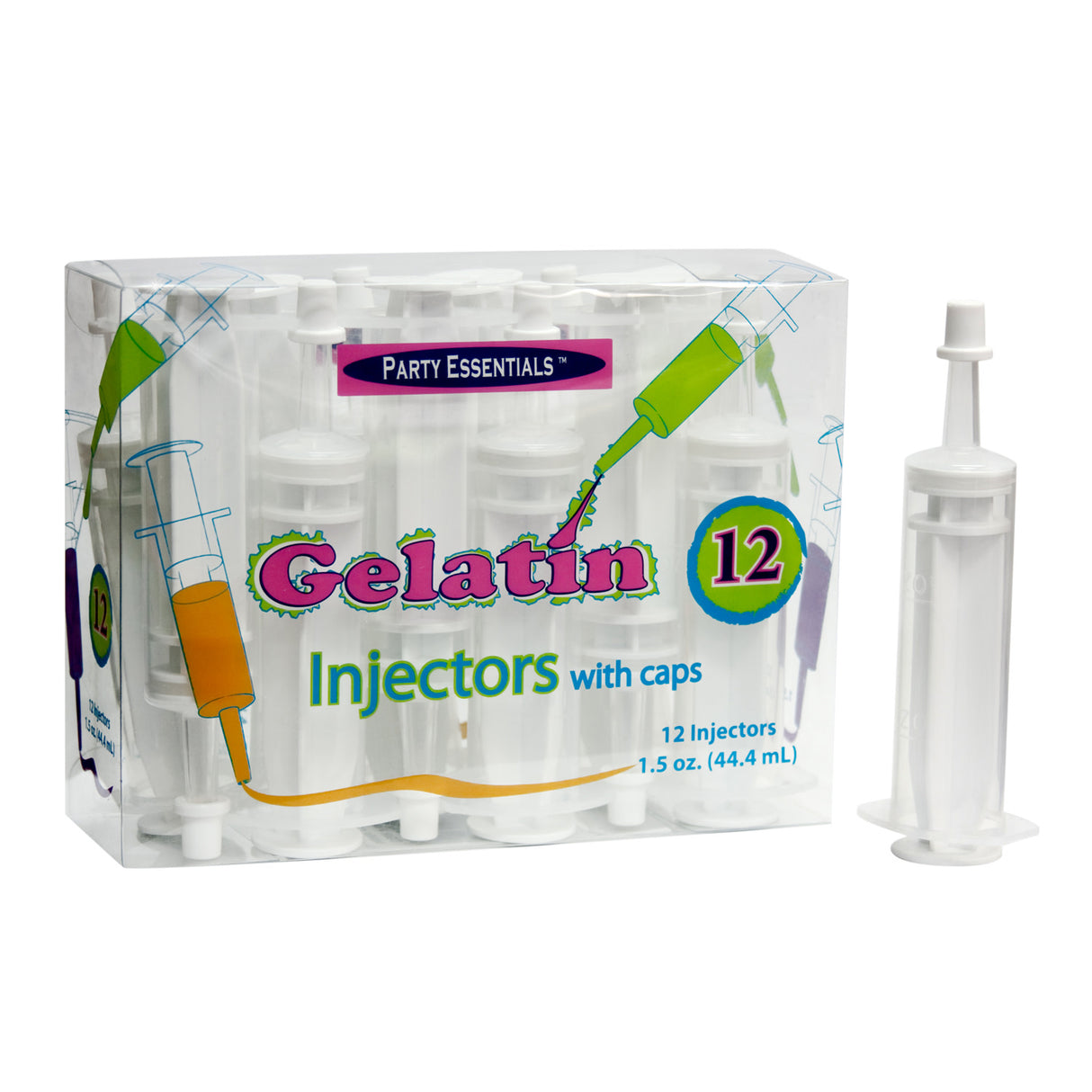 Party Essentials Gelatin Injectors with Caps, Set of 12