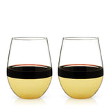 Belmont Dipped Wine Tumblers in Gold, Set of 2