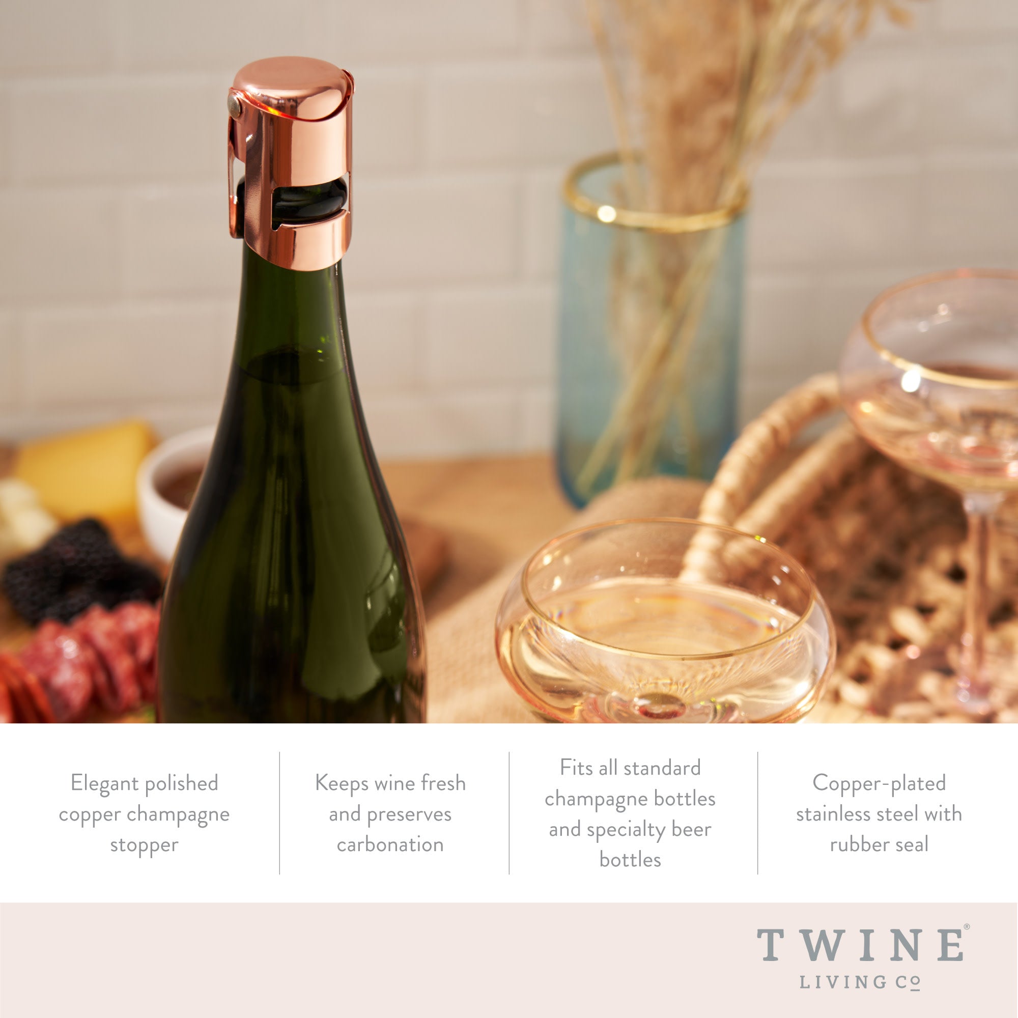 Champagne Stopper in Copper - Thumbnail 3