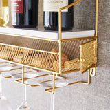 Wall Mounted Wine Rack & Cork Storage in Gold