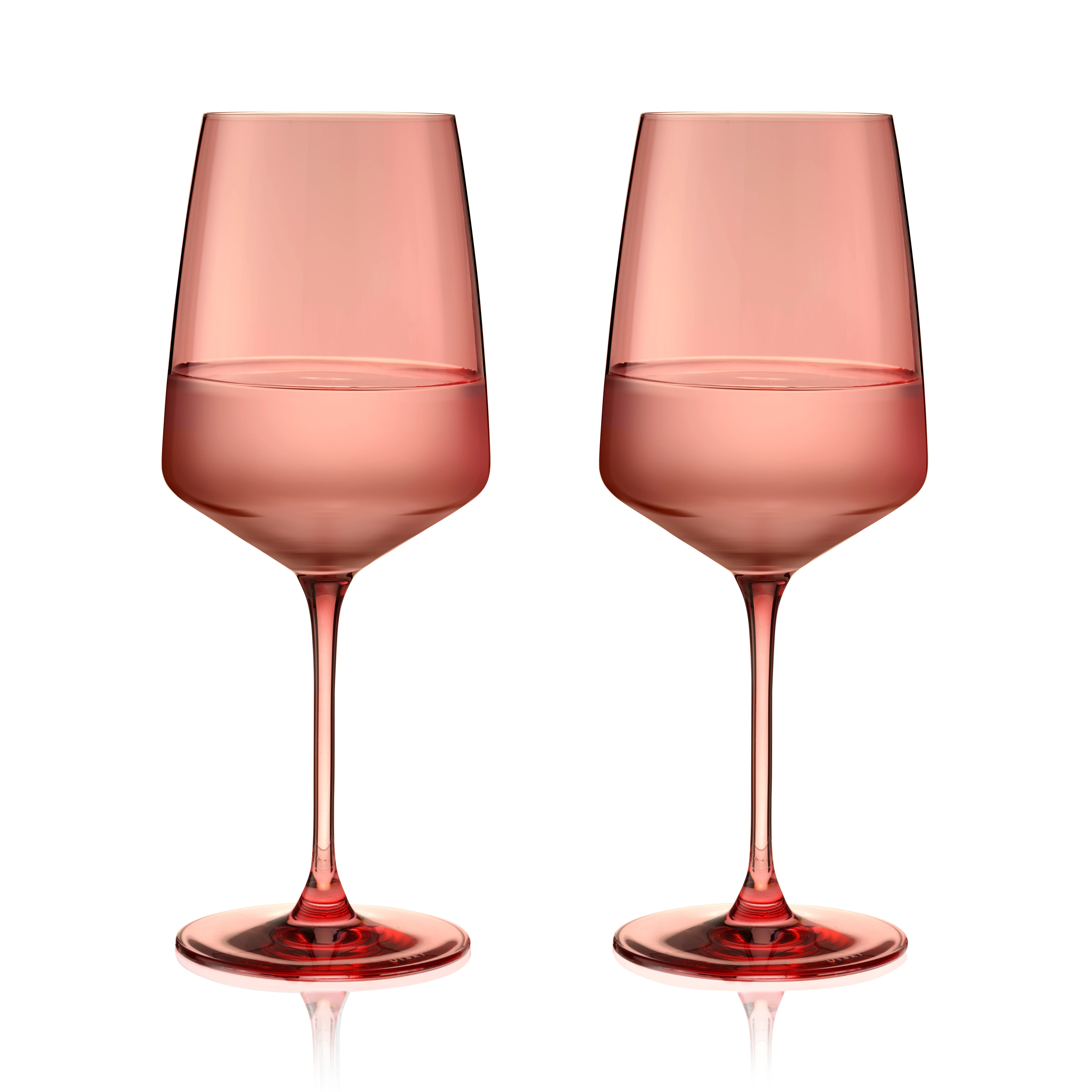 Reserve Nouveau Crystal Wine Glasses in Pomelo, Set of 2 - Thumbnail 2
