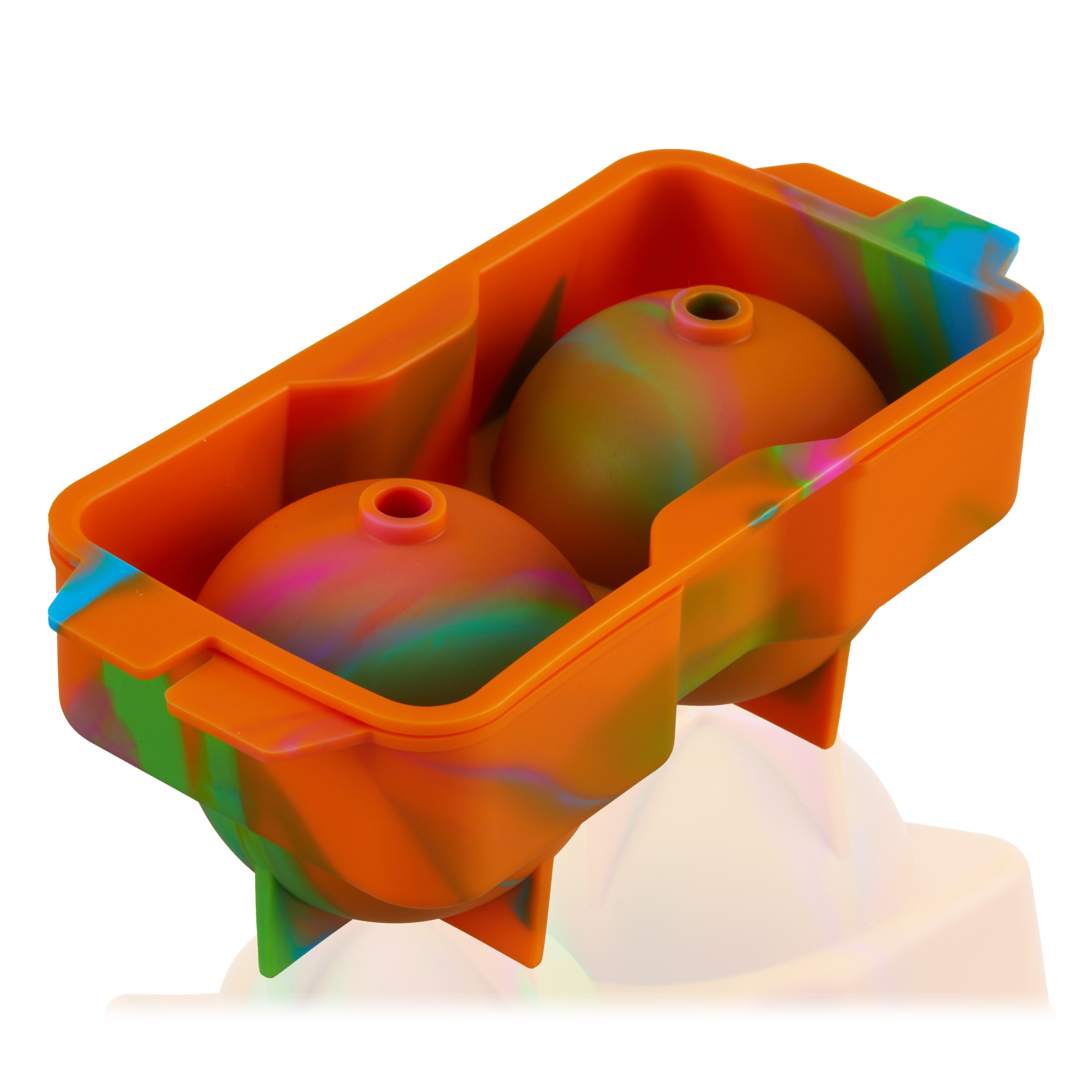 Silicone 2.25" Ice Sphere Mold in Colored Marble