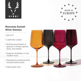 Reserve Nouveau Crystal Wine Glasses in Sunset, Set of 4