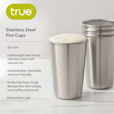 Stainless Steel Pint Cups, Set of 4