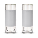 Glass FREEZE Highball Cooling Cups in Gray, Set of 2