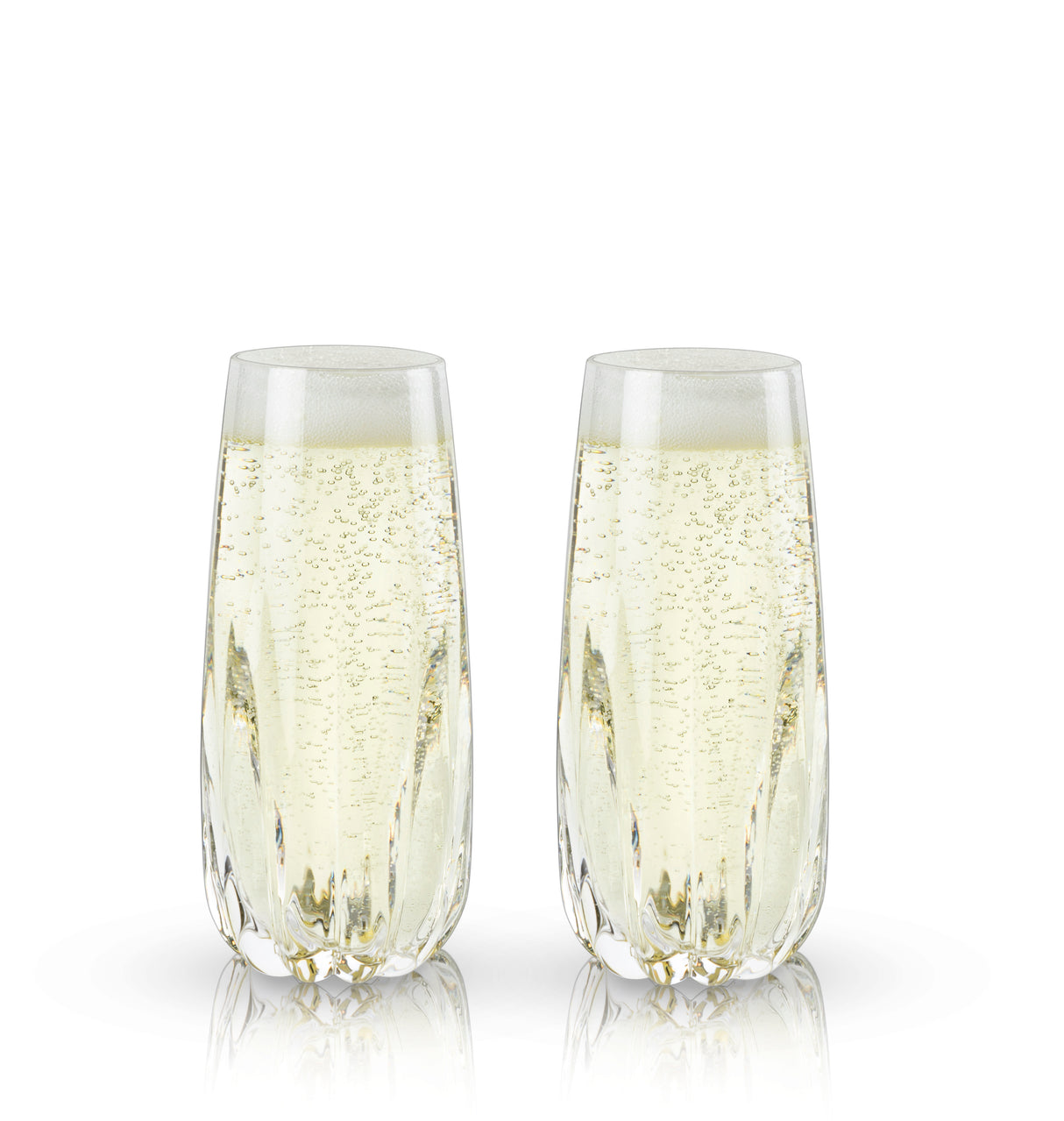 Cactus Crystal Stemless Champagne Flutes, Set of 2