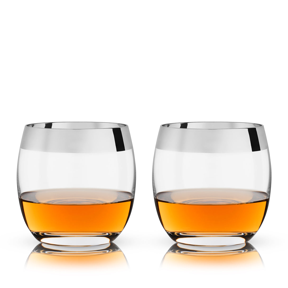 Irving Crystal Tumblers with Chrome Rim, Set of 2