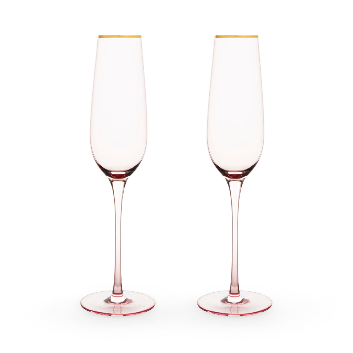 Rose Crystal Champagne Flutes, Set of 2