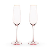 Rose Crystal Champagne Flutes, Set of 2