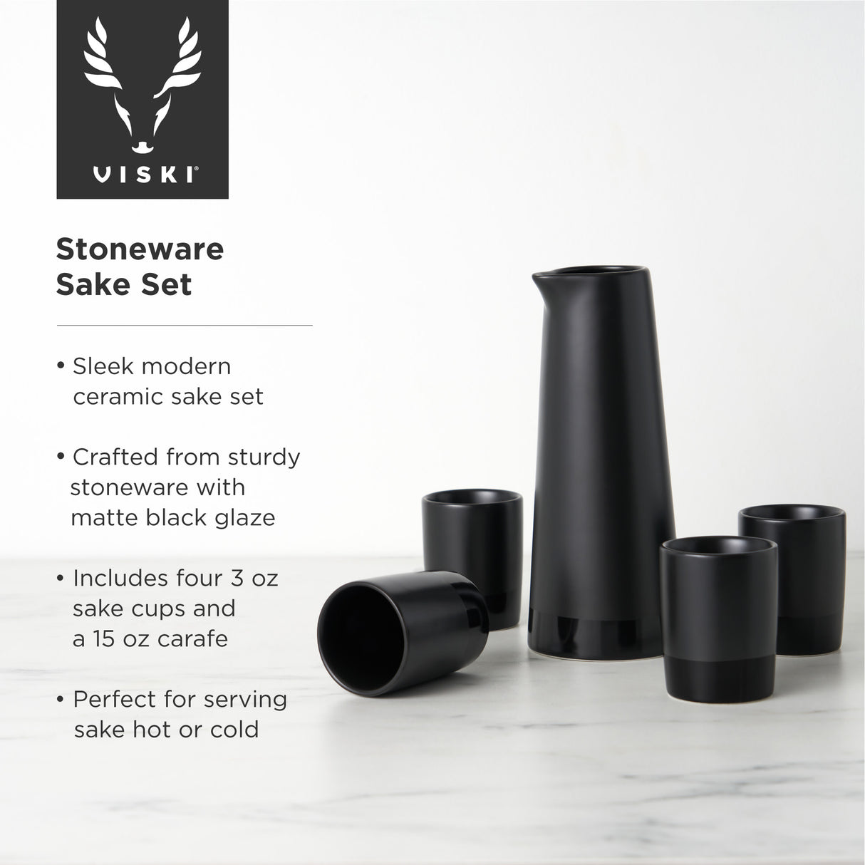 5-Piece Stoneware Sake Set