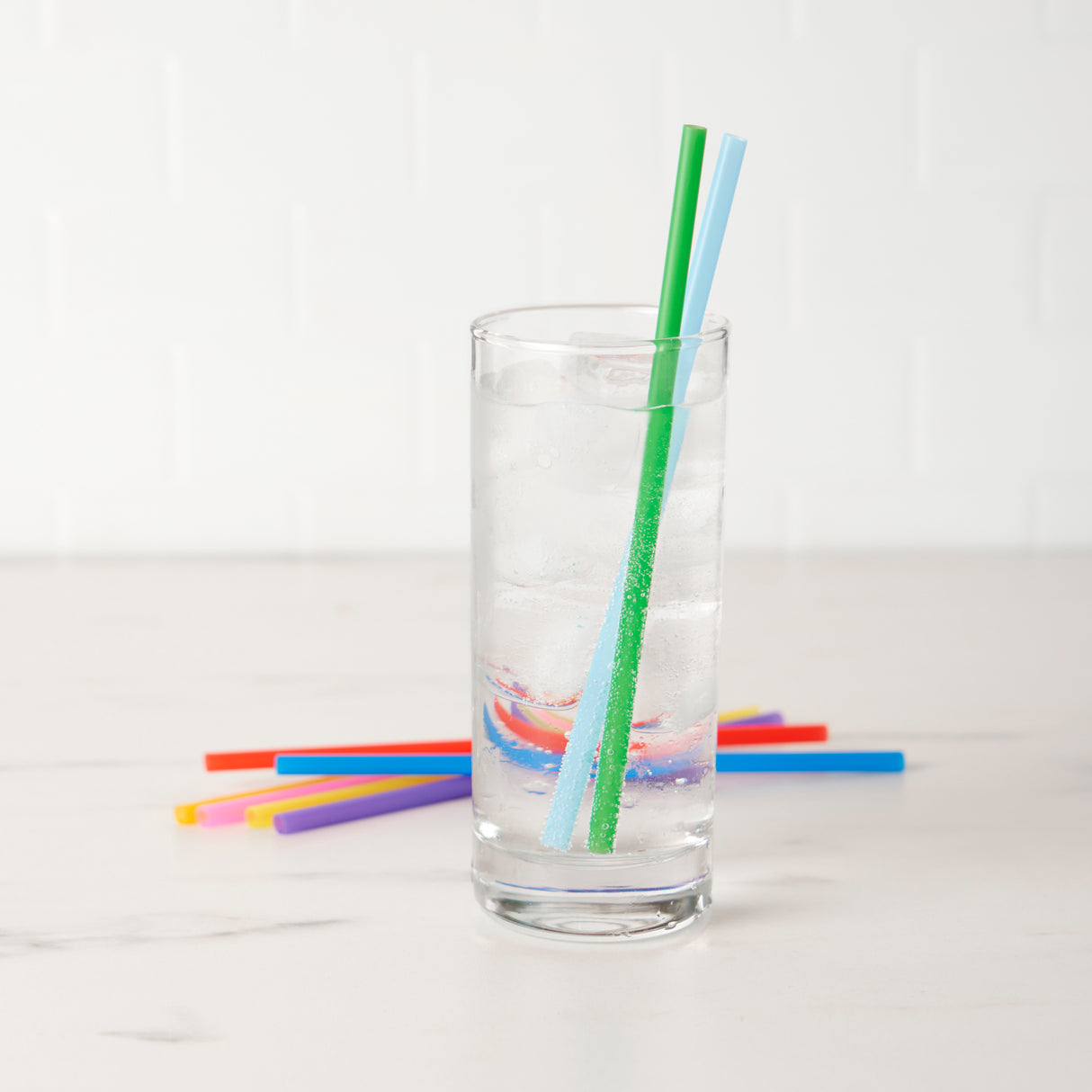 Party Plastic Straws in Assorted Colors, Set of 100