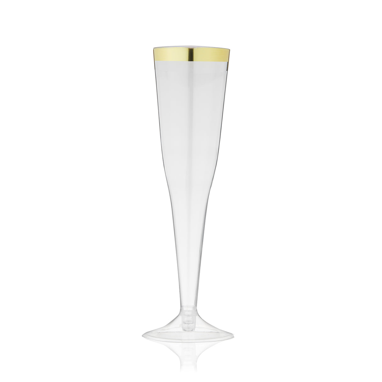 Party Plastic Gold-Rimmed Champagne Flutes, Set of 12