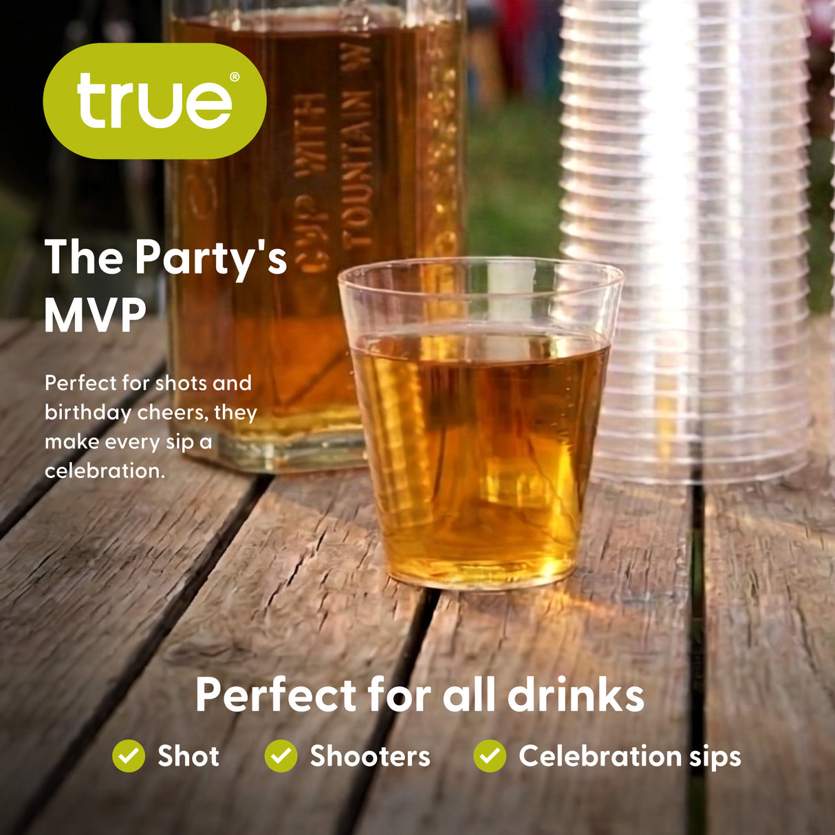 Party 2 oz Plastic Shot Glasses in Clear, Set of 50