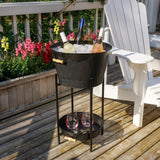 Beverage Tub with Stand & Tray in Black