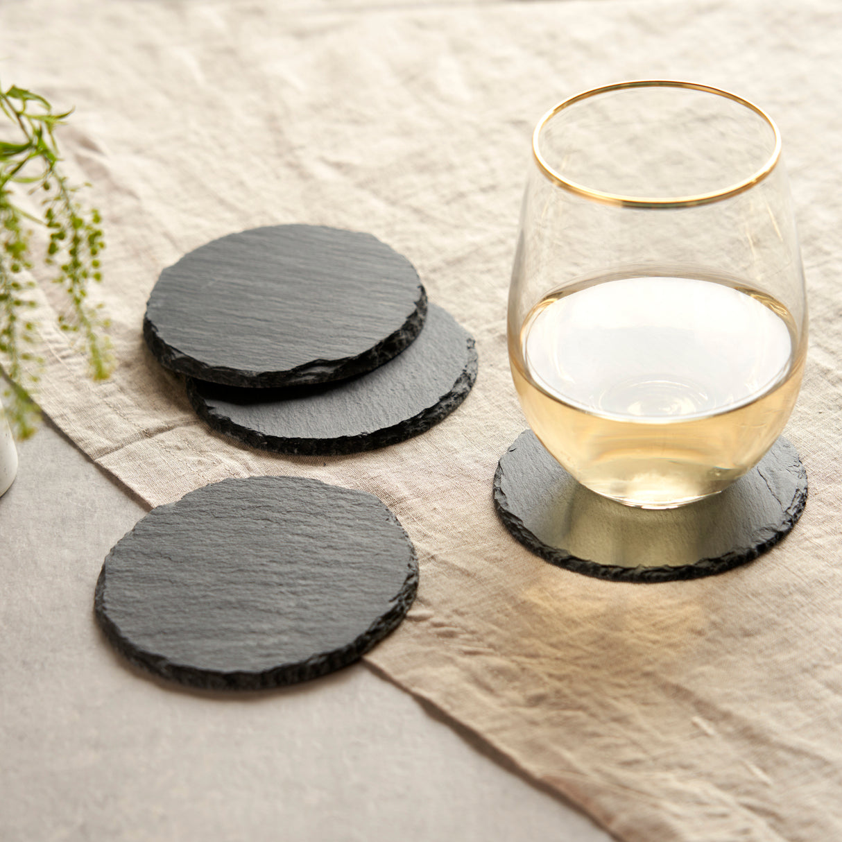 Circle Slate Coasters, Set of 4