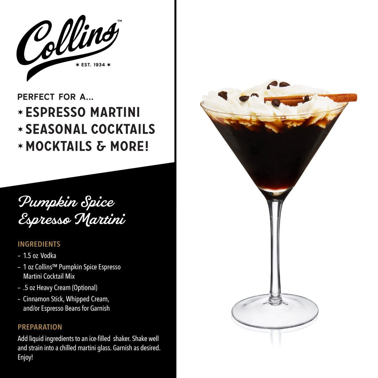 Pumpkin Spice Espresso Martini Cocktail Mix, 12.7 oz