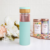 Dana Glass Travel Infuser Mug in Turquoise