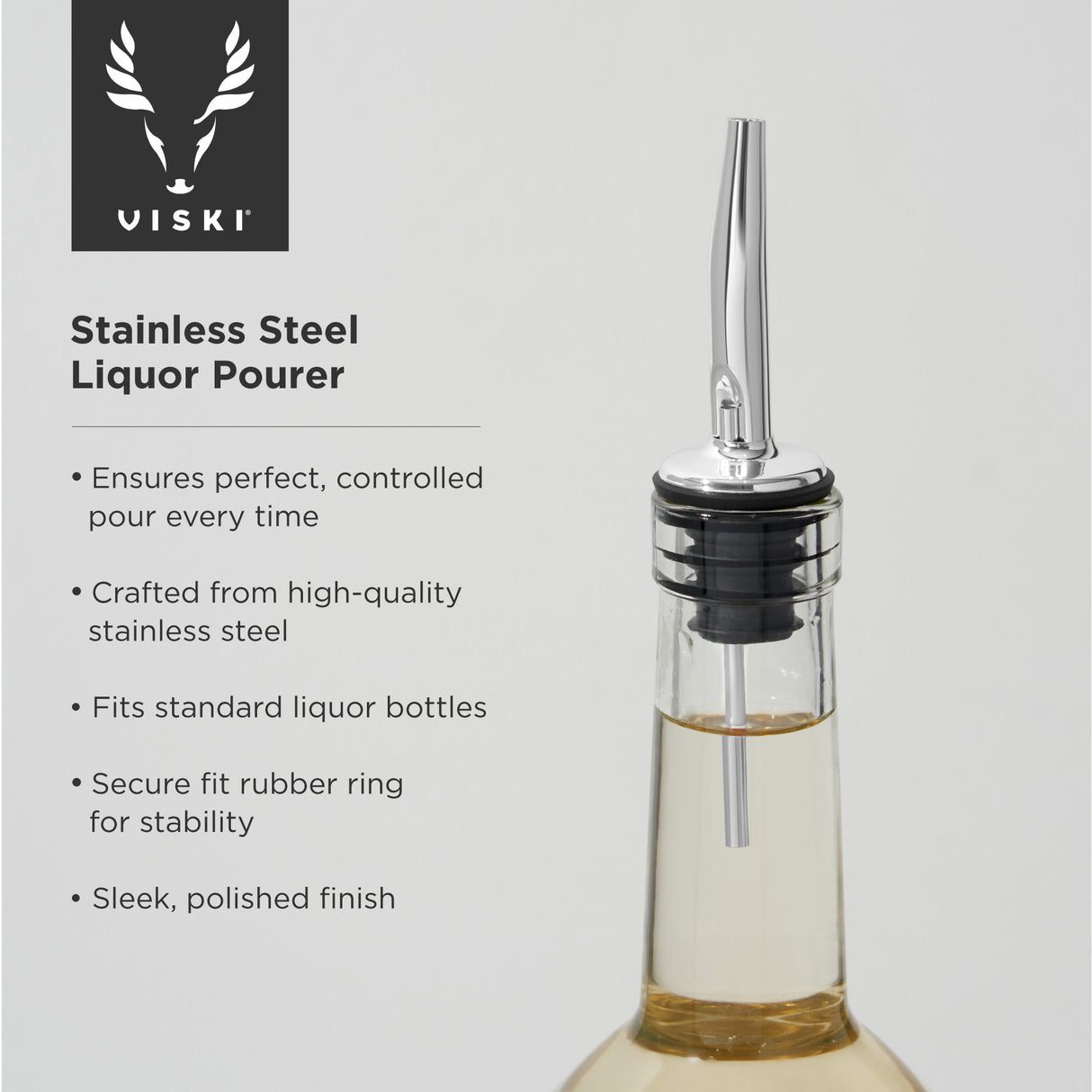 Harrison Liquor Pourer in Stainless Steel