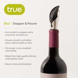 Duo Bottle Stopper and Pourer in Black