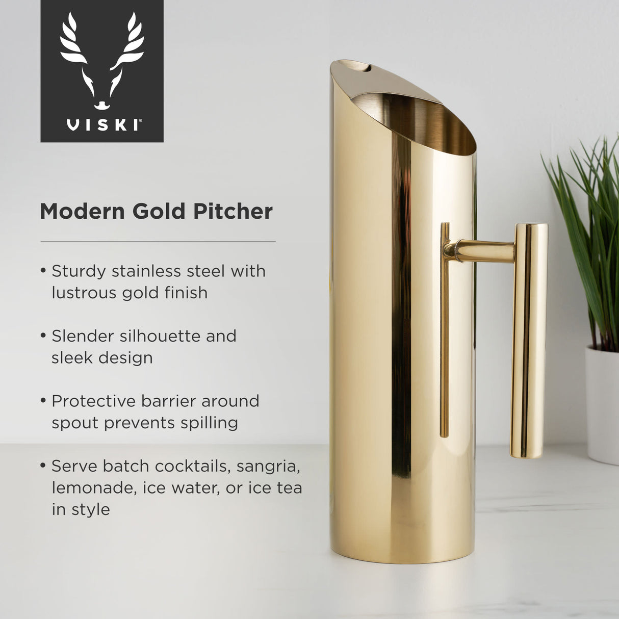 Modern Pitcher in Gold