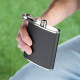 Monte Carlo 6 oz Stainless Steel Flask with Faux Leather