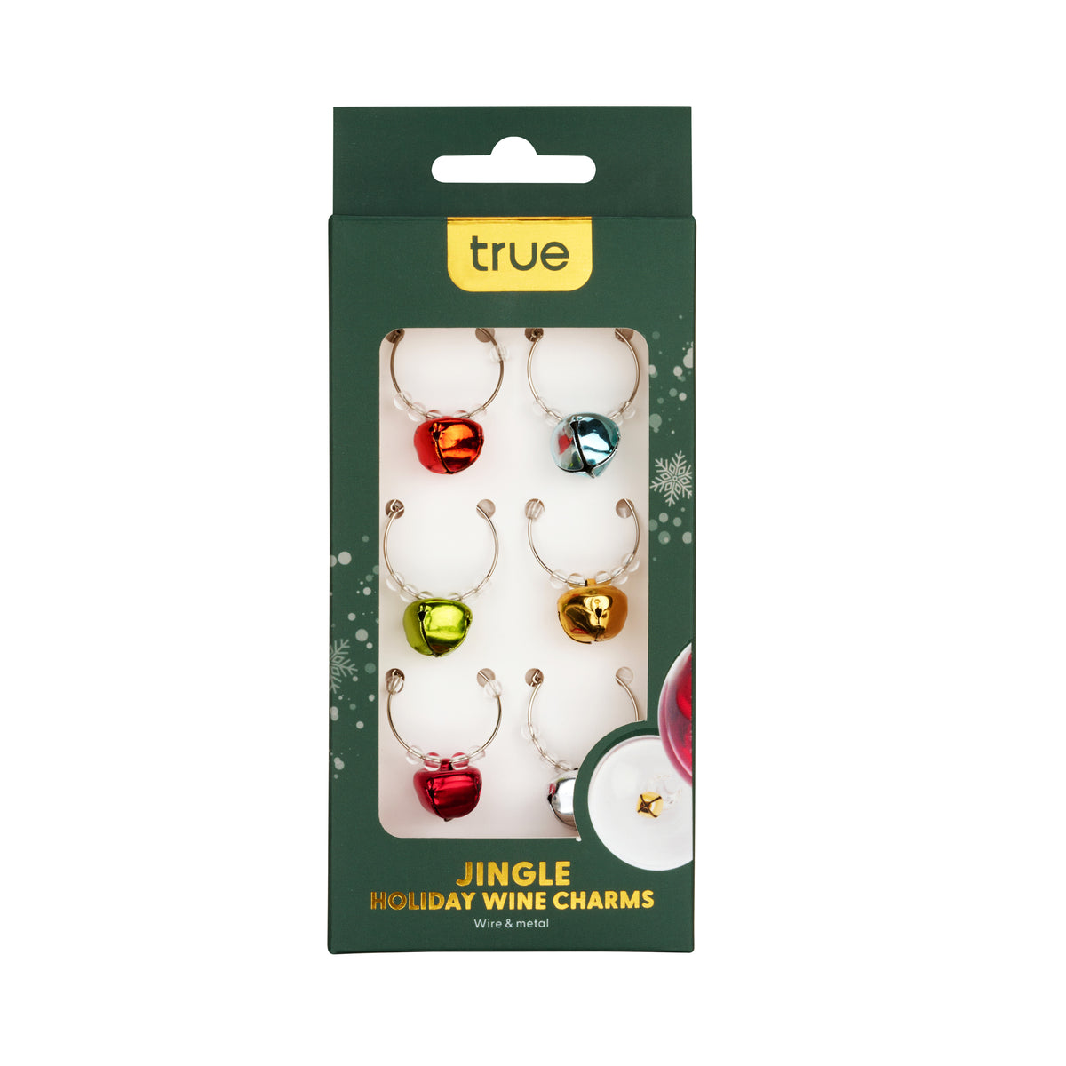 Jingle Holiday Wine Charms, Set of 6