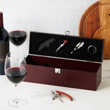 Cherry Single Bottle Box & Wine Tool Gift Set