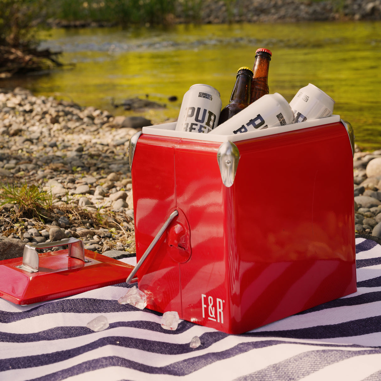 Vintage Metal Cooler in Red