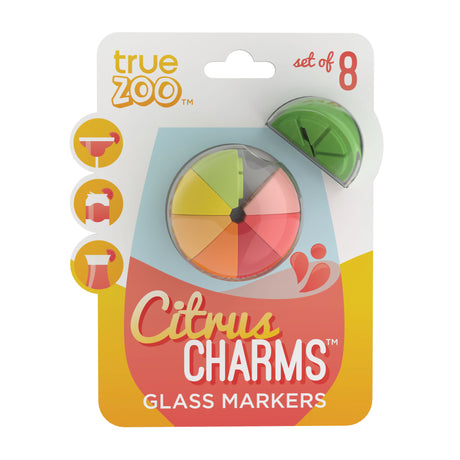 TrueZoo Citrus Charms Silicone Drink Marker, Set of 8