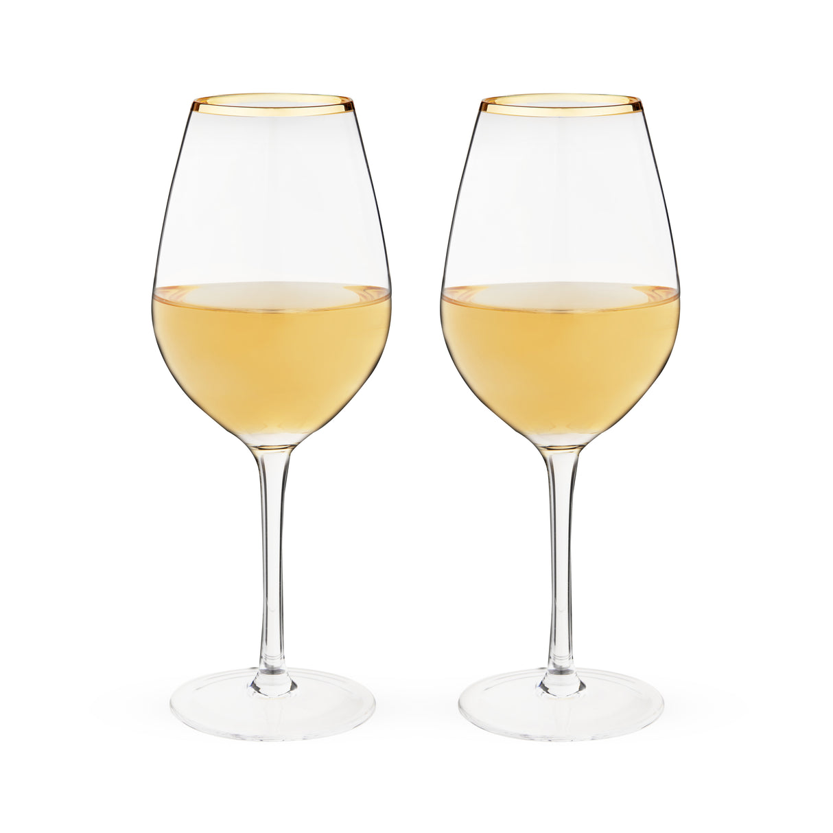 Gilded Stemmed Wine Glasses, Set of 2